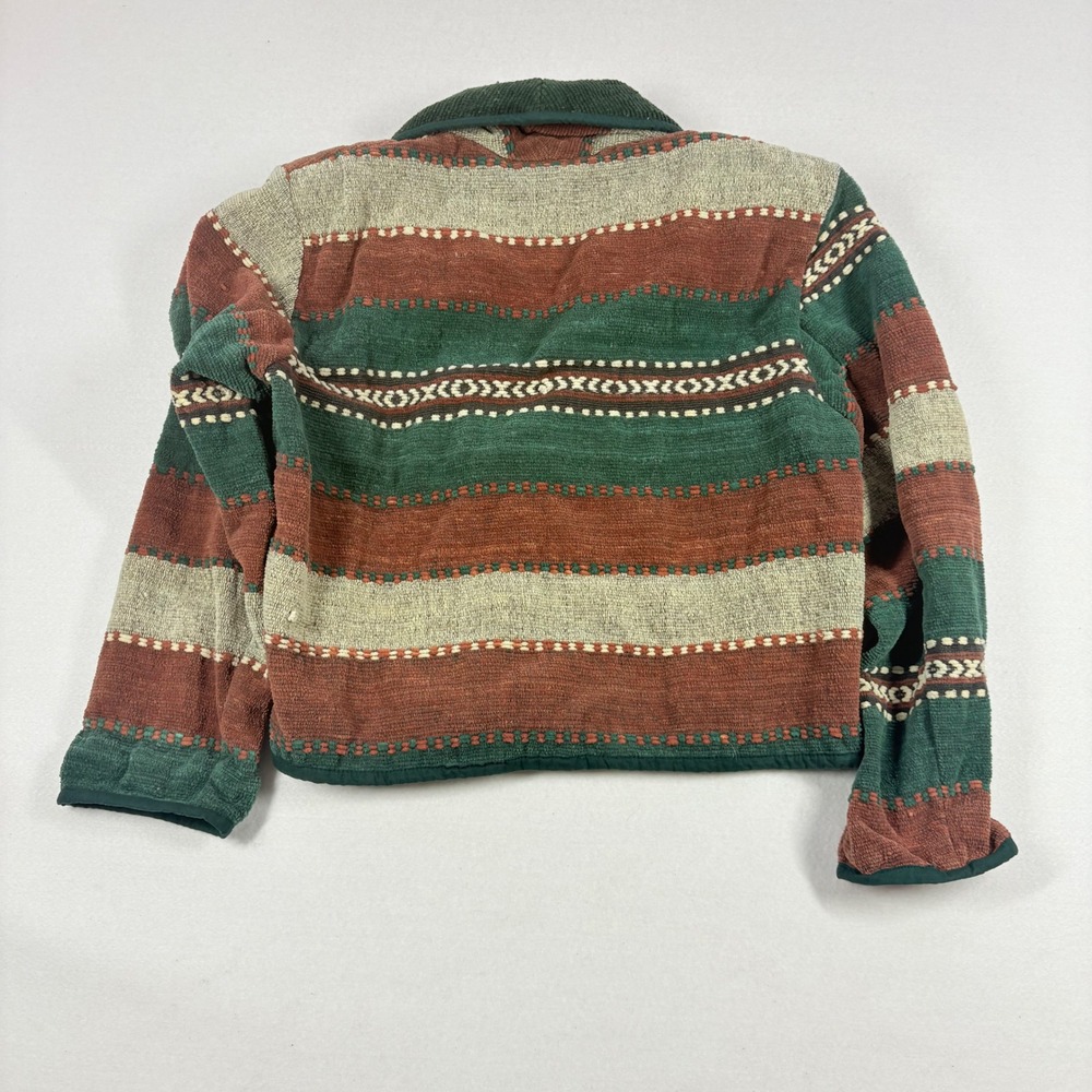 Vintage Blanket Jacket Cardigan‎ Womens L Cowl Collar Texture Southwestern Crop - Picture 5 of 8